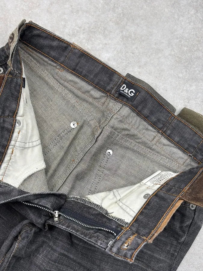 AW2003 Dolce & Gabbana Grey Denim Logo Jeans LUajGpW 9