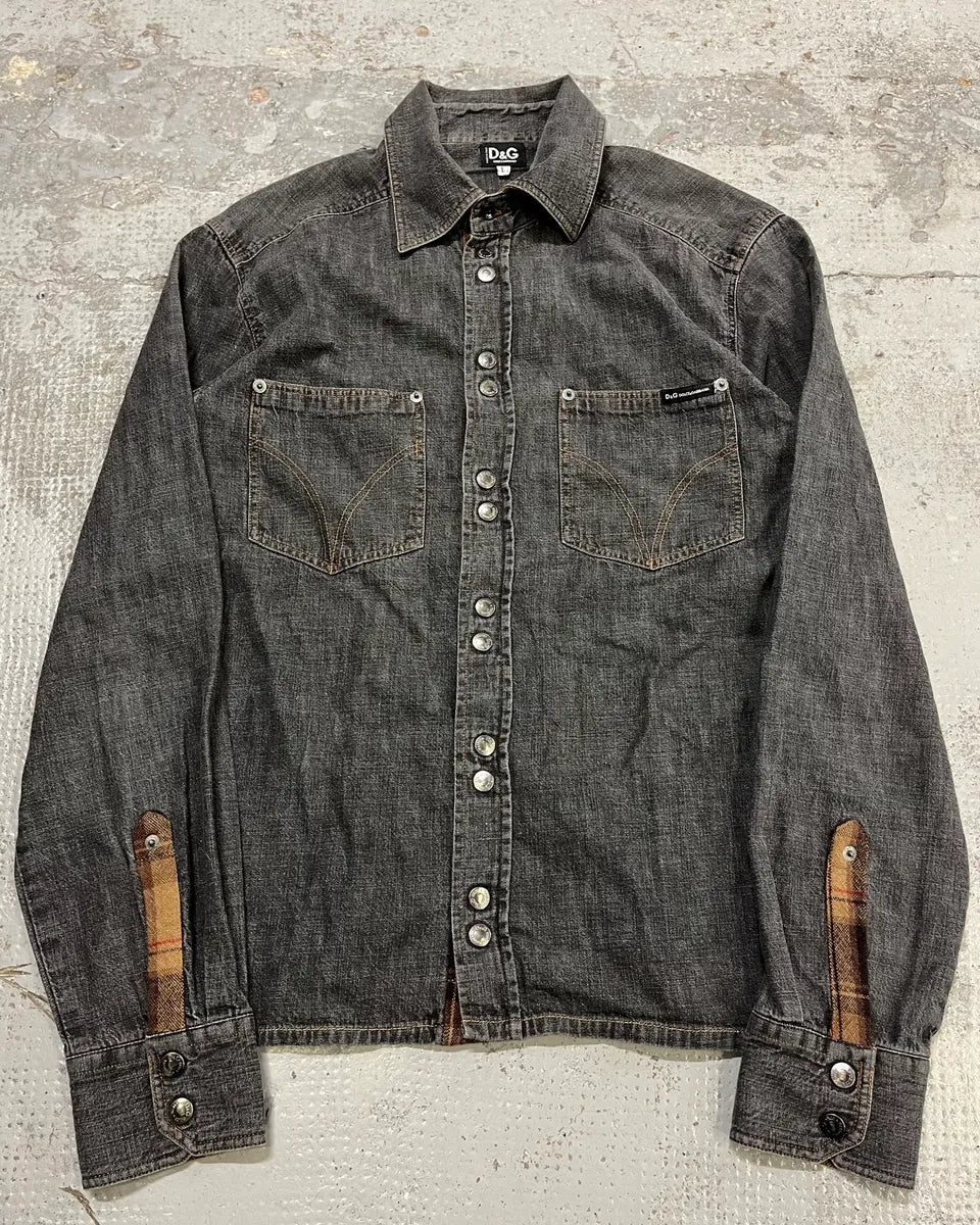 AW2003 Dolce & Gabbana Grey Denim Shirt ulJaXTV 0