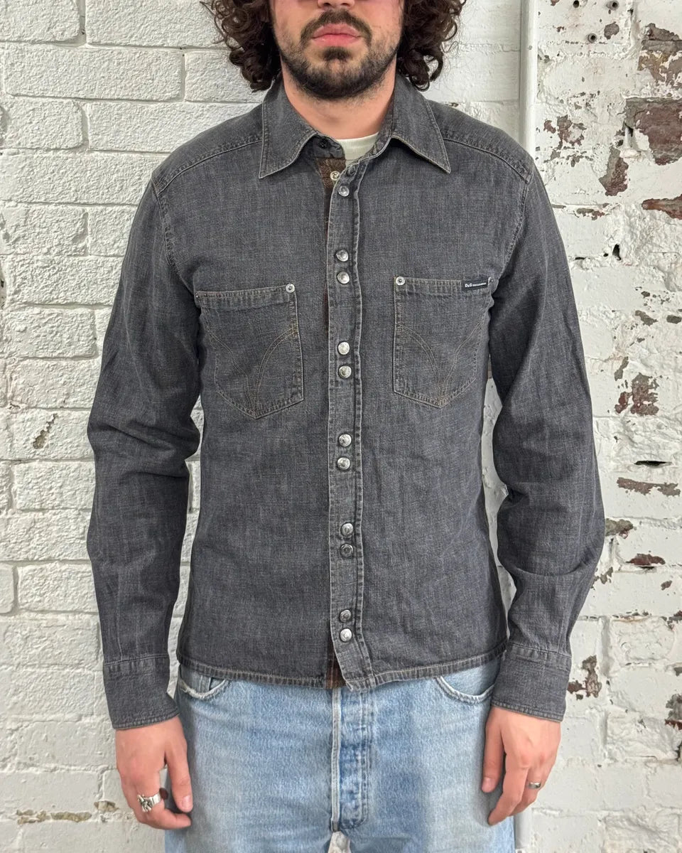 AW2003 Dolce & Gabbana Grey Denim Shirt ulJaXTV 1