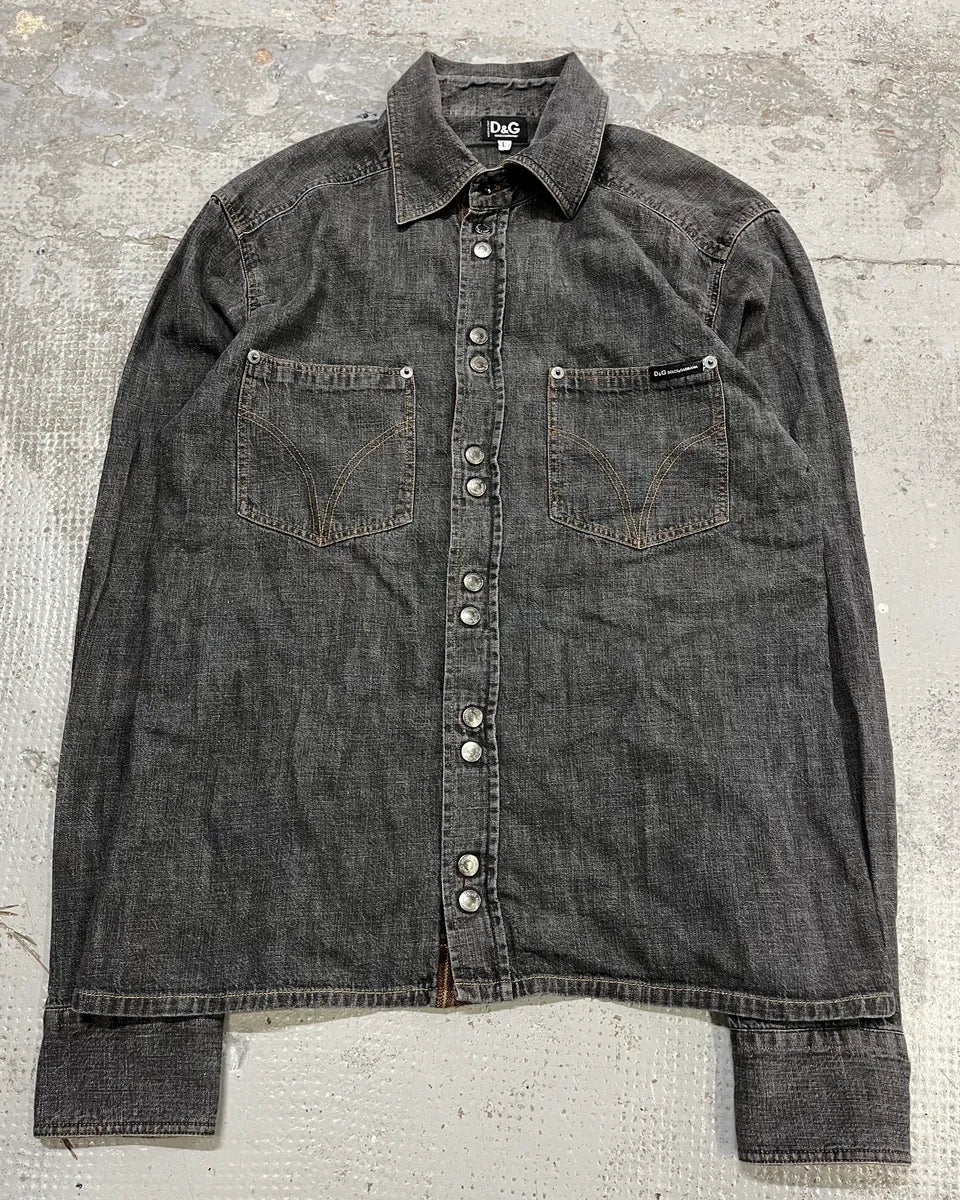 AW2003 Dolce & Gabbana Grey Denim Shirt ulJaXTV 3