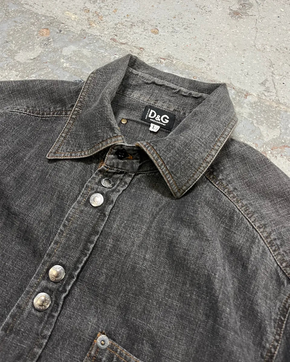 AW2003 Dolce & Gabbana Grey Denim Shirt ulJaXTV 4