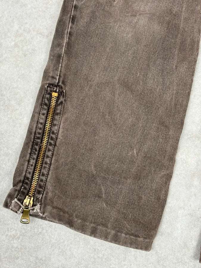 AW2003 Dolce & Gabbana Detachable Waist Brown Denim Zip-Leg Jeans abUprVq 8