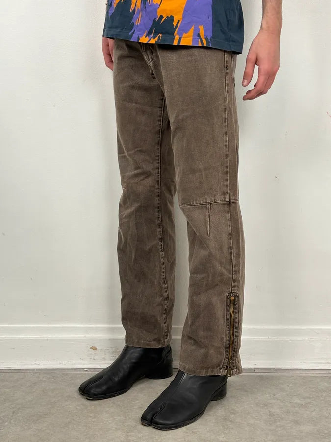 AW2003 Dolce & Gabbana Detachable Waist Brown Denim Zip-Leg Jeans abUprVq 1