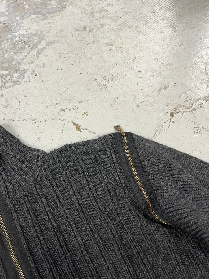 AW2003 Dolce & Gabbana Grey Detachable Sleeves Zip Sweater cBVPcYD 4