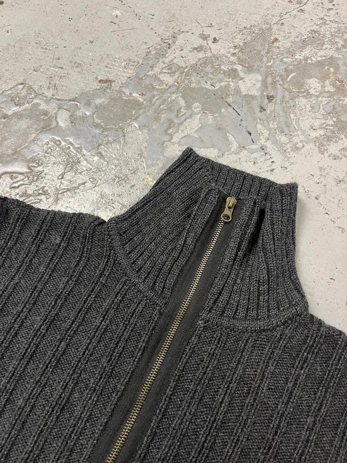 AW2003 Dolce & Gabbana Grey Detachable Sleeves Zip Sweater cBVPcYD 5