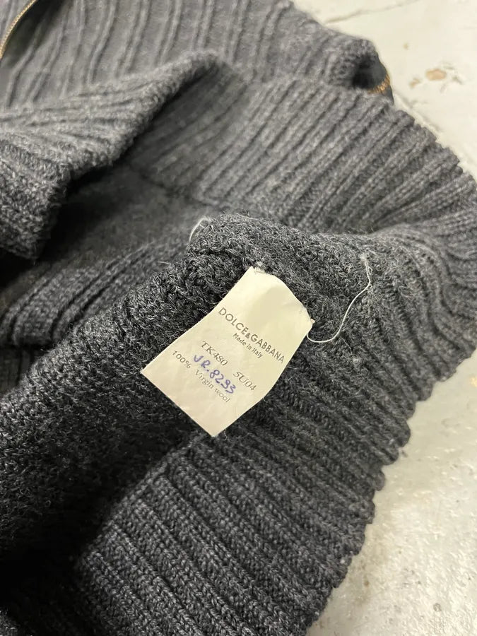 AW2003 Dolce & Gabbana Grey Detachable Sleeves Zip Sweater cBVPcYD 8