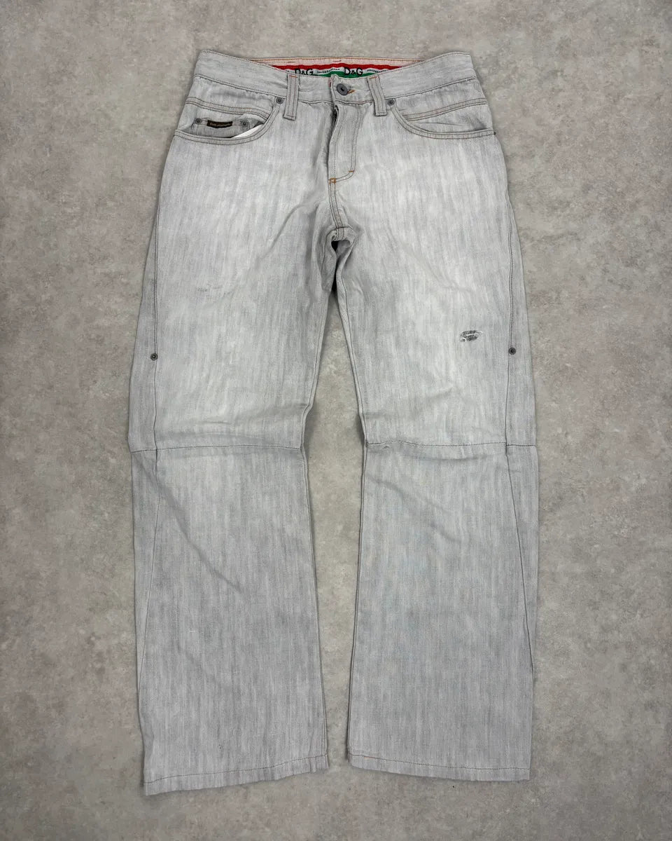 SS2004 Dolce & Gabbana Grey Faded Denim Jeans  hGphCvE 0