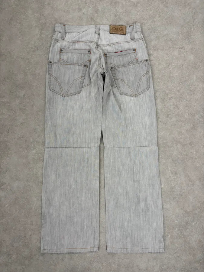 AW2003 Dolce & Gabbana Grey Faded Denim Jeans  hGphCvE 6