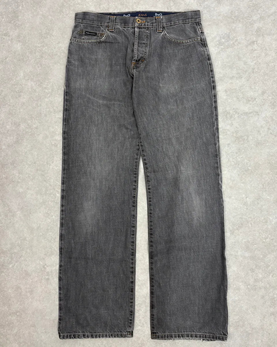 AW2003 Dolce & Gabbana Grey Large Denim Jeans uzMEvZg 2