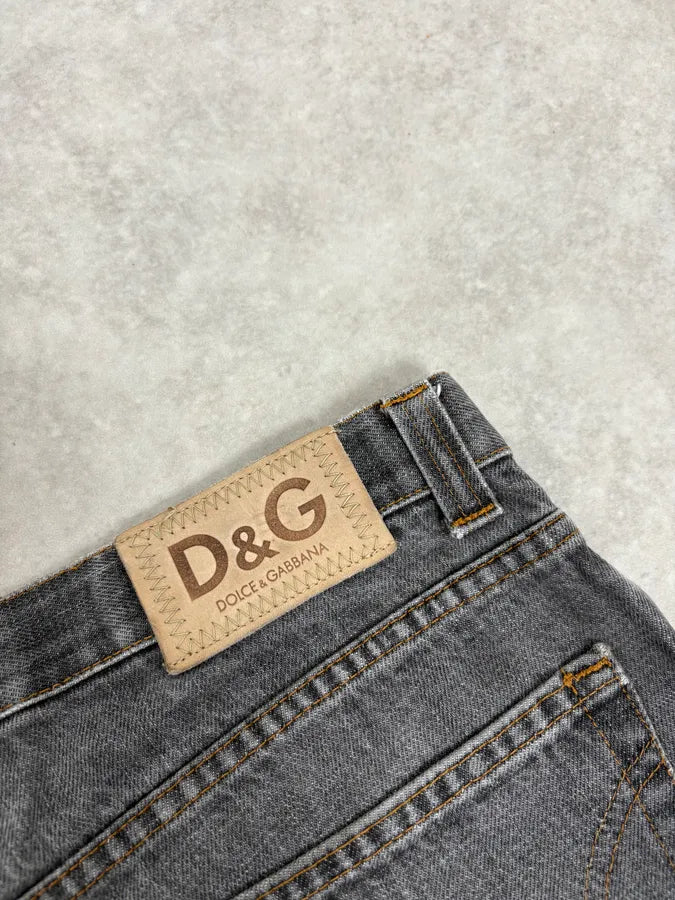 AW2003 Dolce & Gabbana Grey Large Denim Jeans uzMEvZg 4