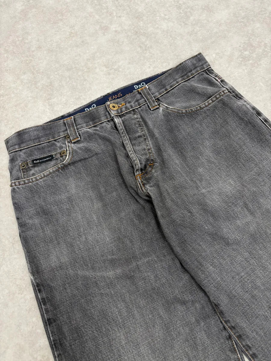 AW2003 Dolce & Gabbana Grey Large Denim Jeans uzMEvZg 5
