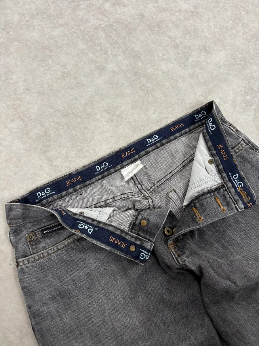AW2003 Dolce & Gabbana Grey Large Denim Jeans uzMEvZg 6