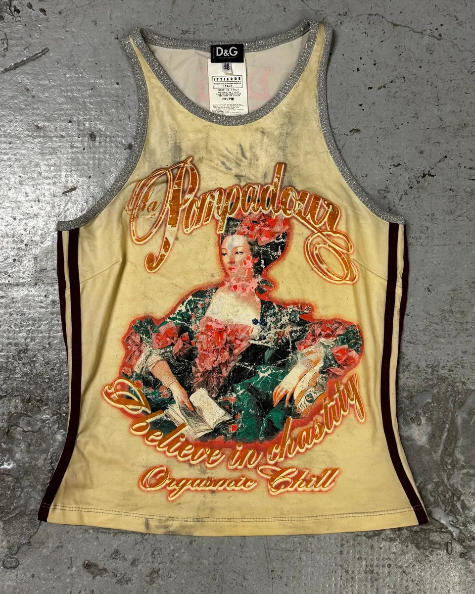 AW2003 Dolce & Gabbana Grey Modern Face Tank Top fGdwEhp 0