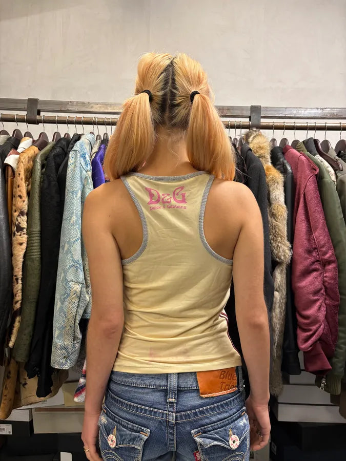 AW2003 Dolce & Gabbana Grey Modern Face Tank Top fGdwEhp 4