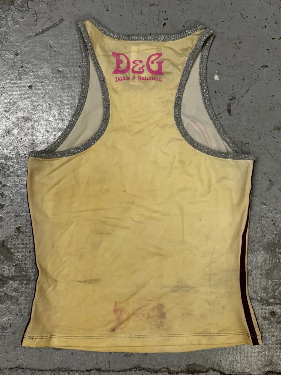 AW2003 Dolce & Gabbana Grey Modern Face Tank Top fGdwEhp 3