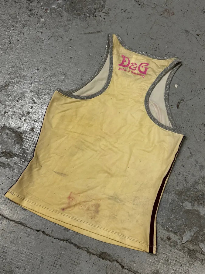 AW2003 Dolce & Gabbana Grey Modern Face Tank Top fGdwEhp 5