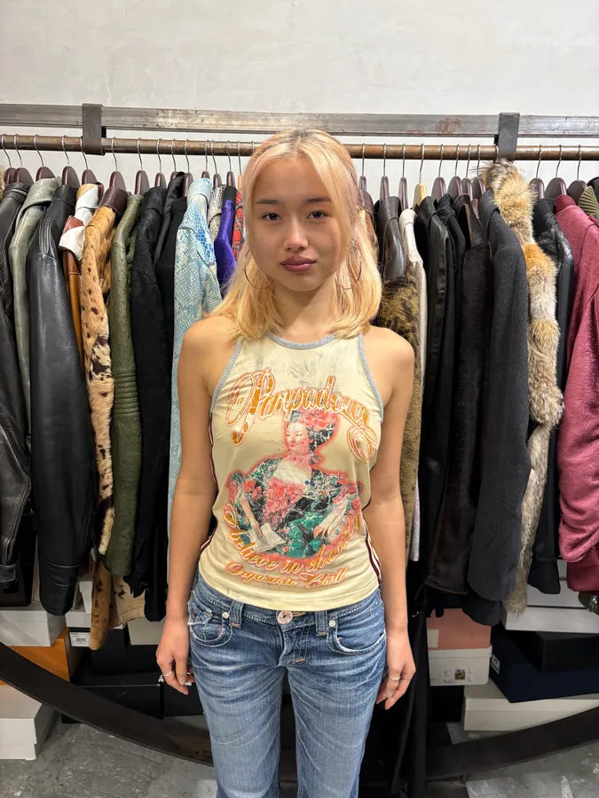 AW2003 Dolce & Gabbana Grey Modern Face Tank Top fGdwEhp 1