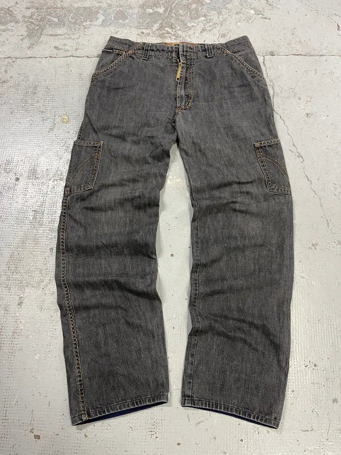 AW2003 Dolce & Gabbana Grey Raw Cargo Denim Jeans hnzfKJA 0
