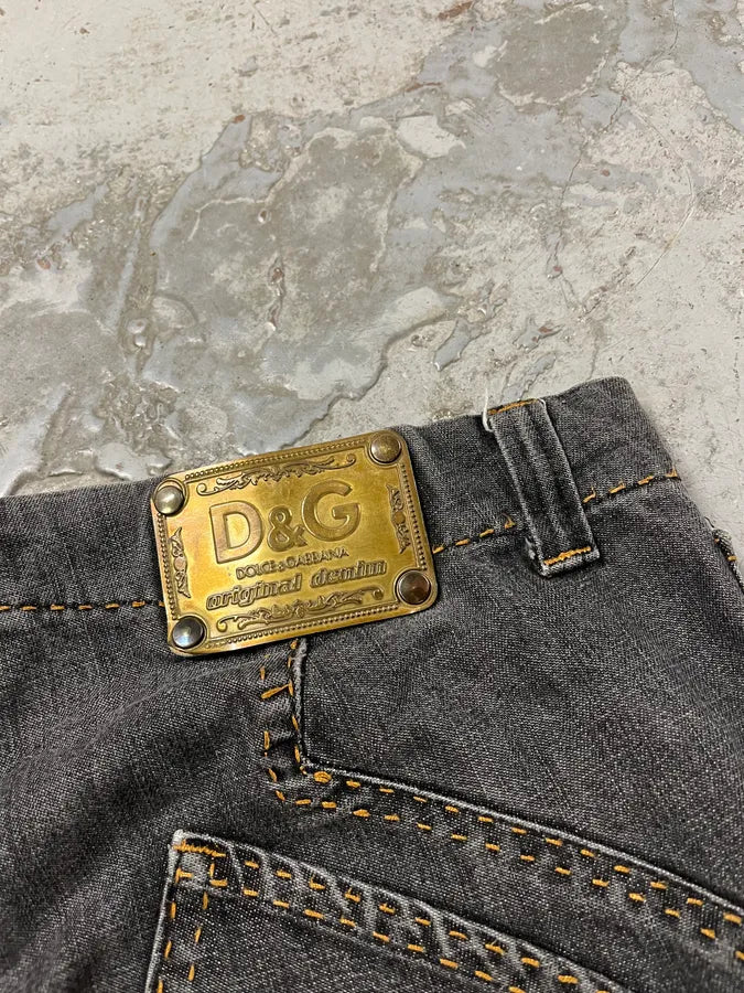 AW2003 Dolce & Gabbana Grey Raw Cargo Denim Jeans hnzfKJA 8