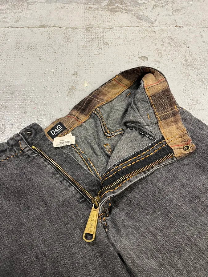 AW2003 Dolce & Gabbana Grey Raw Cargo Denim Jeans hnzfKJA 9
