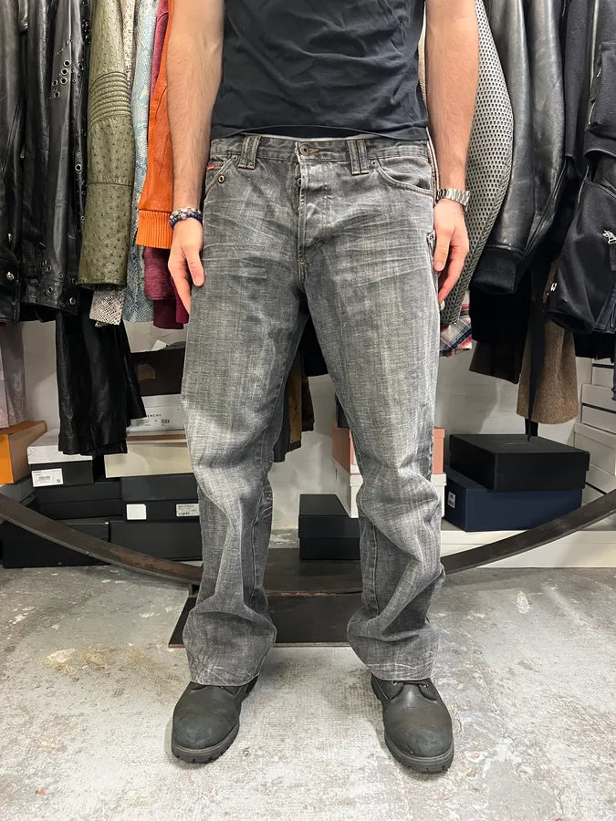 AW2003 Dolce & Gabbana Grey Raw Denim Cargo Jeans XAGEWDw 0