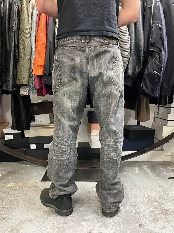 AW2003 Dolce & Gabbana Grey Raw Denim Cargo Jeans XAGEWDw 2