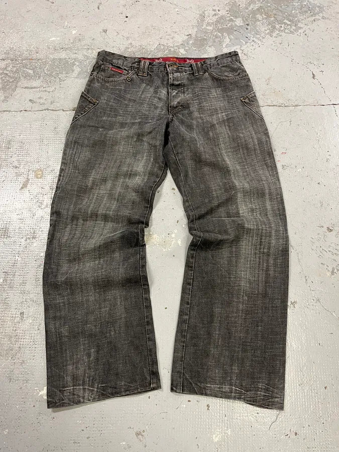 AW2003 Dolce & Gabbana Grey Raw Denim Cargo Jeans XAGEWDw 3