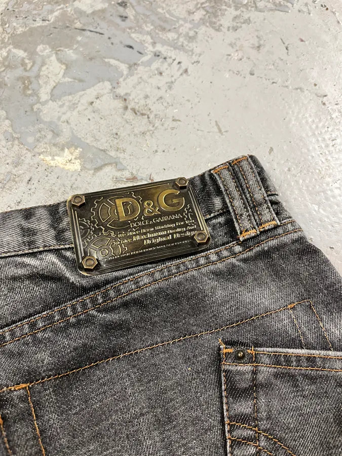 AW2003 Dolce & Gabbana Grey Raw Denim Cargo Jeans XAGEWDw 9