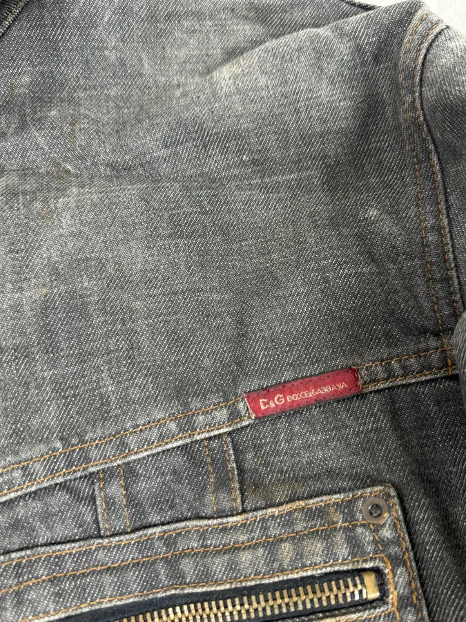 AW2003 Dolce & Gabbana Grey Raw Denim Jacket ondJCXM 9