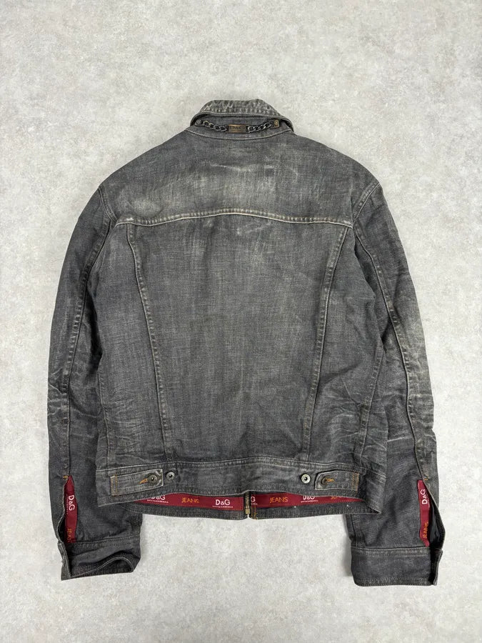 AW2003 Dolce & Gabbana Grey Raw Denim Jacket SLaDBDc 4