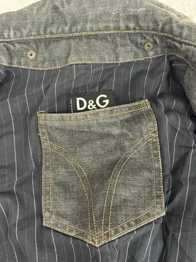 AW2003 Dolce & Gabbana Grey Raw Denim Jacket ondJCXM 7