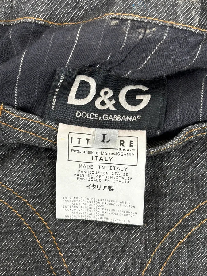 AW2003 Dolce & Gabbana Grey Raw Denim Jacket SLaDBDc 13