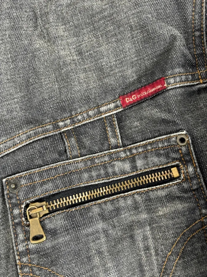 AW2003 Dolce & Gabbana Grey Raw Denim Jacket SLaDBDc 9