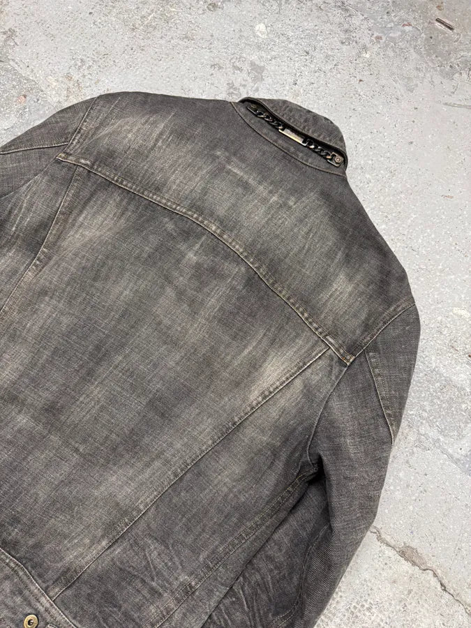 AW2003 Dolce & Gabbana Grey Raw Denim Jacket (M) ePtVmkq 6