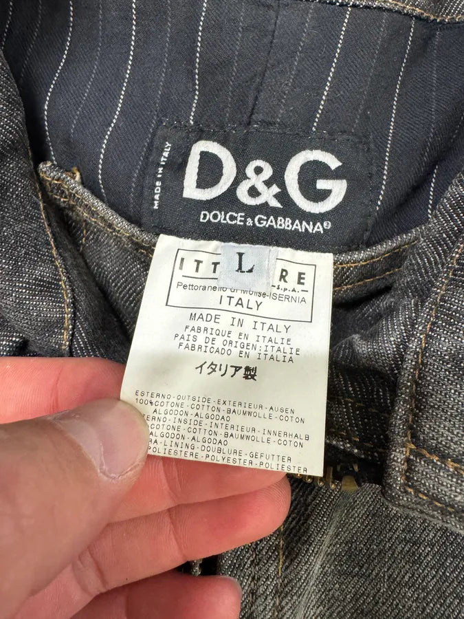AW2003 Dolce & Gabbana Grey Raw Denim Jacket (M) ePtVmkq 8