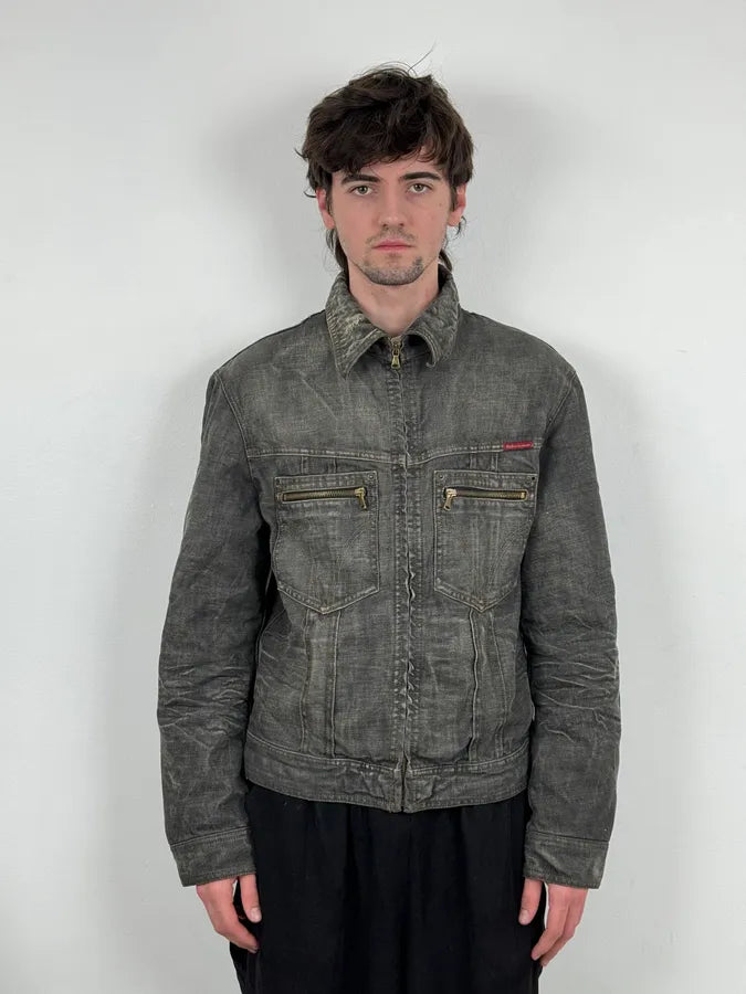 AW2003 Dolce & Gabbana Grey Raw Denim Jacket SLaDBDc 1