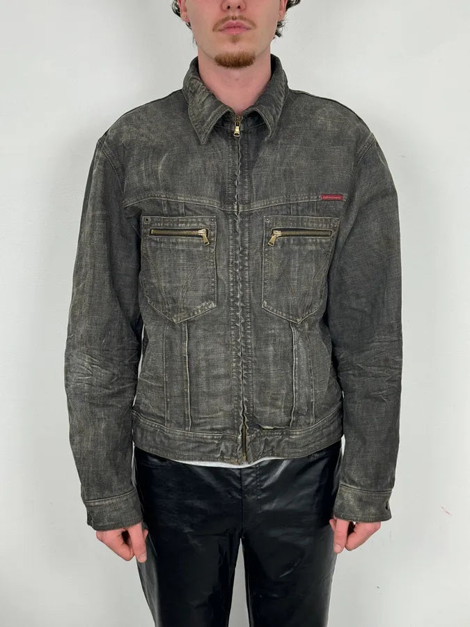 AW2003 Dolce & Gabbana Grey Raw Denim Jacket ondJCXM 1