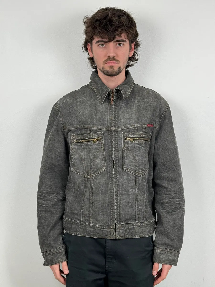 AW2003 Dolce & Gabbana Grey Raw Denim Jacket rKffyoy 1