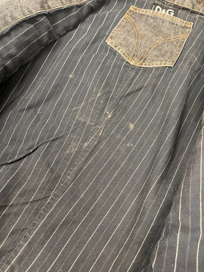 AW2003 Dolce & Gabbana Grey Raw Denim Jacket rKffyoy 10