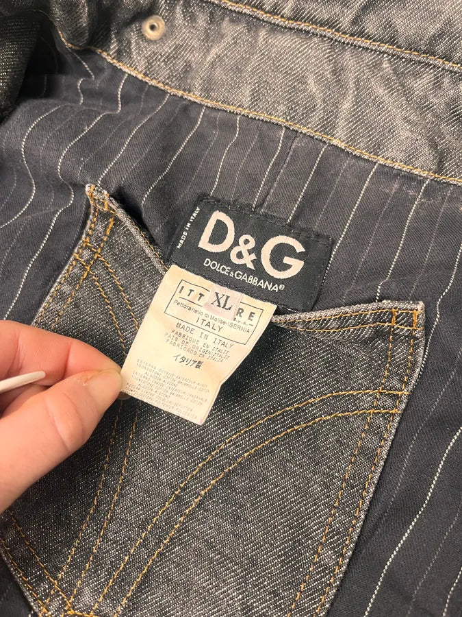 AW2003 Dolce & Gabbana Grey Raw Denim Jacket rKffyoy 11