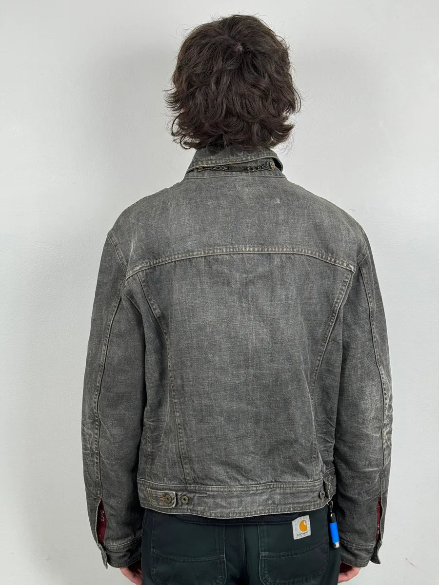 AW2003 Dolce & Gabbana Grey Raw Denim Jacket rKffyoy 2