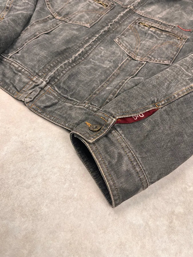 AW2003 Dolce & Gabbana Grey Raw Denim Jacket rKffyoy 6