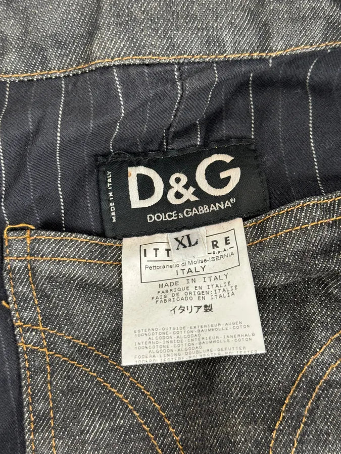 AW2003 Dolce & Gabbana Grey Raw Denim Jacket ondJCXM 11