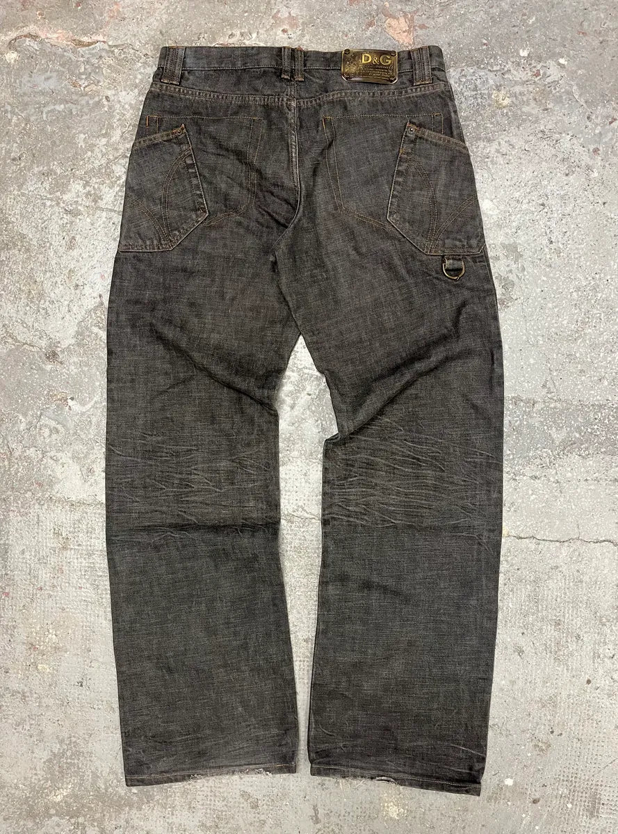 AW2003 Dolce & Gabbana Grey Raw Denim Jeans (XL) 1