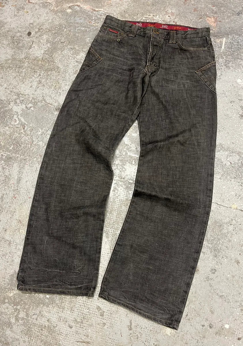 AW2003 Dolce & Gabbana Grey Raw Denim Jeans (XL) 2