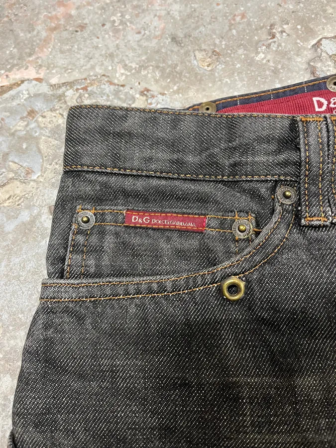 AW2003 Dolce & Gabbana Grey Raw Denim Jeans (XL) 4