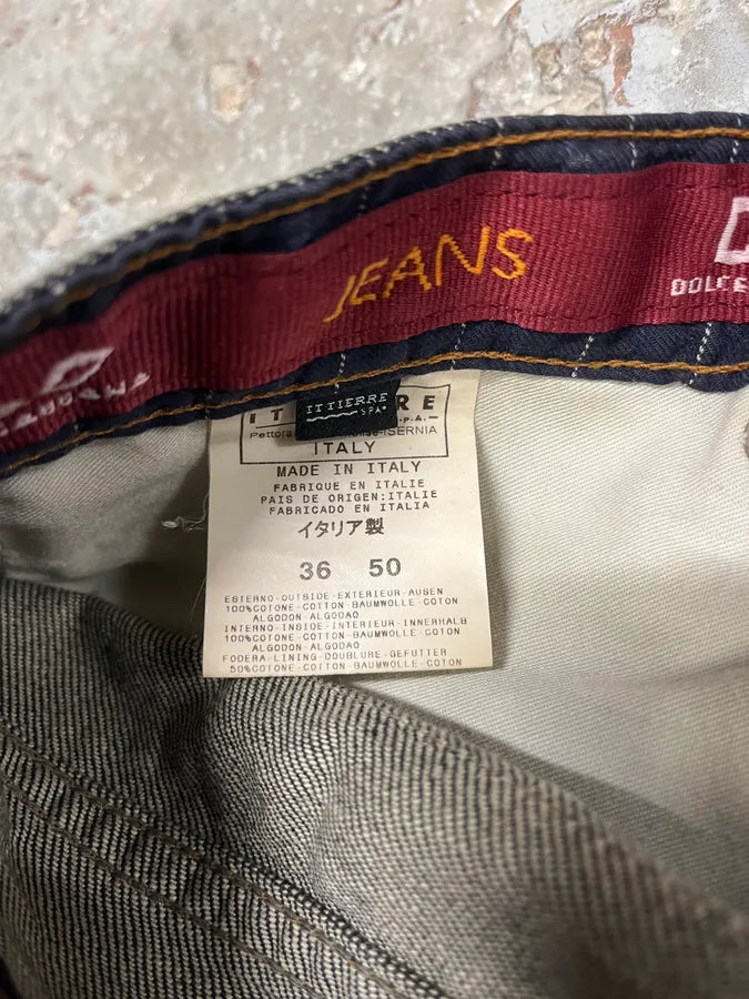 AW2003 Dolce & Gabbana Grey Raw Denim Jeans (XL) 7
