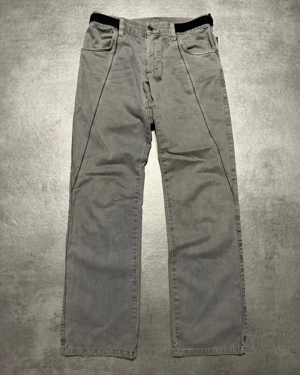 AW2003 Dolce & Gabbana Grey Relaxed Bondage Strapped Pants (S) 1