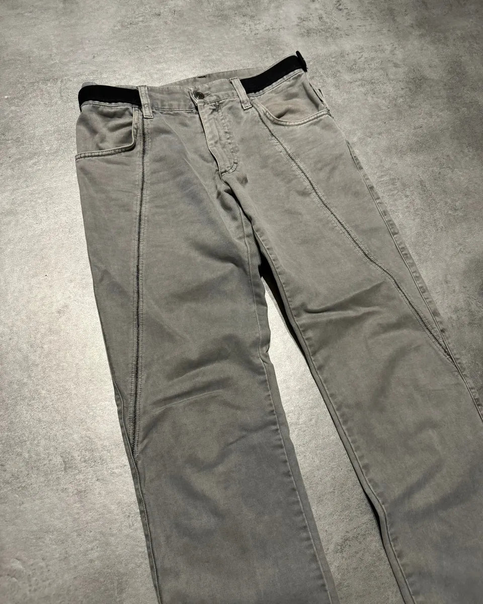 AW2003 Dolce & Gabbana Grey Relaxed Bondage Strapped Pants (S) 3