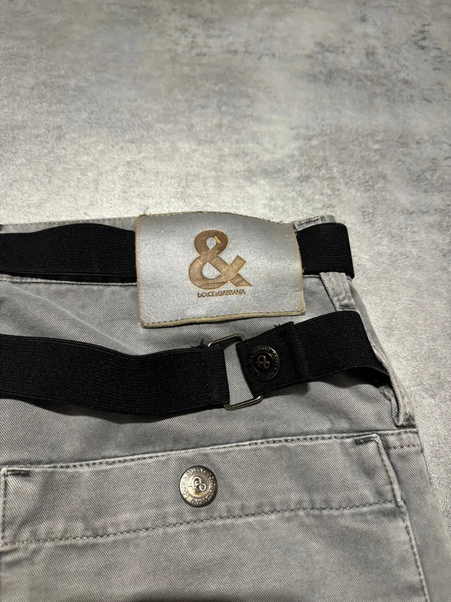 AW2003 Dolce & Gabbana Grey Relaxed Bondage Strapped Pants (S) 4